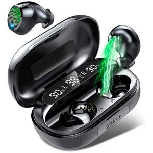 Auriculares Inalámbricos Bluetooth Tikland Deportivos Sonido Estéreo 3D 3500 mAh Caja de Carga 150H Playtime IP7 Impermeable